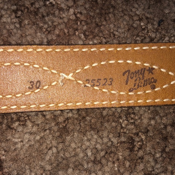 Tony Lama Cream Leather Belt - Picture 4 of 4